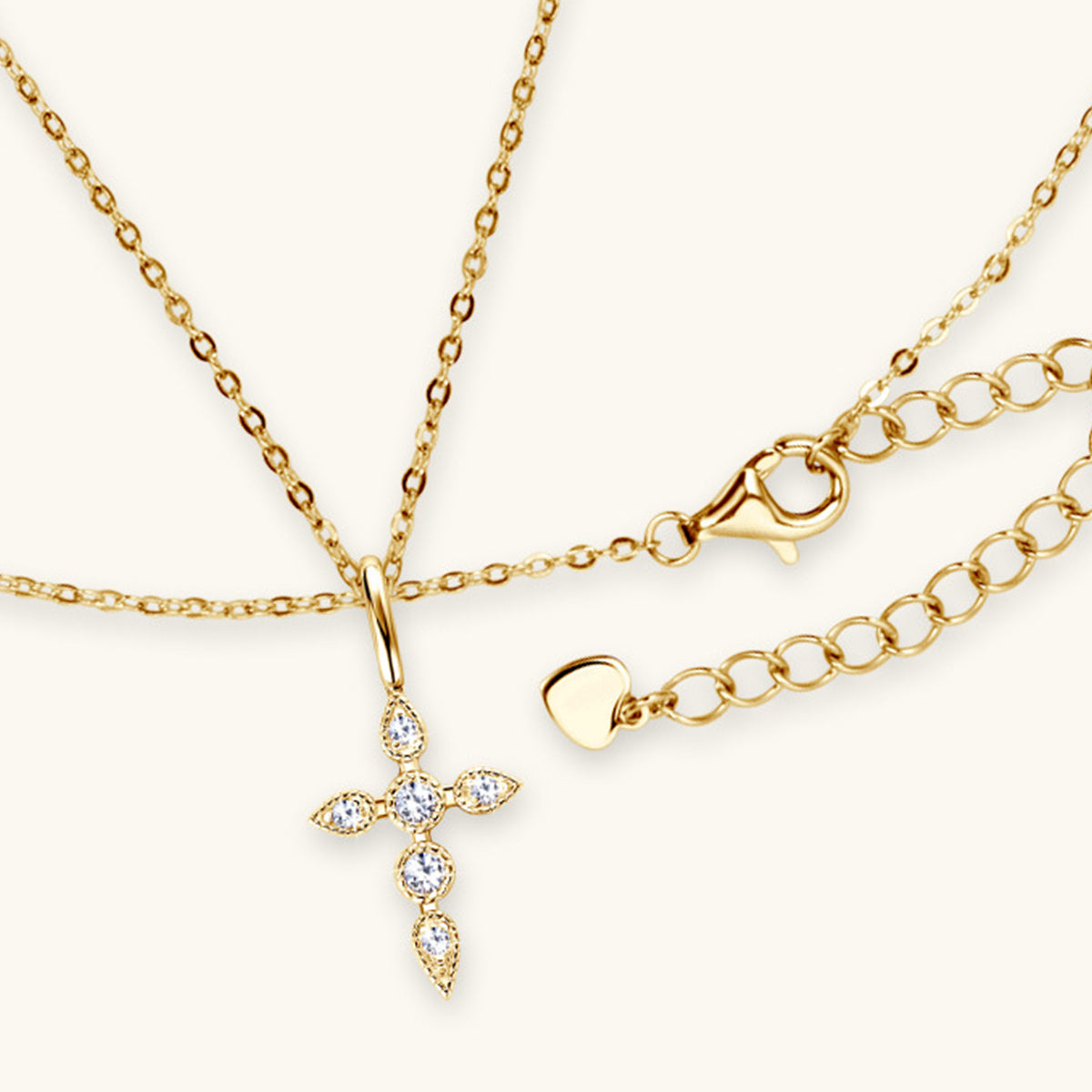 Sterling Silver Moissanite Cross Pendant Necklace - Undeniably LUXE