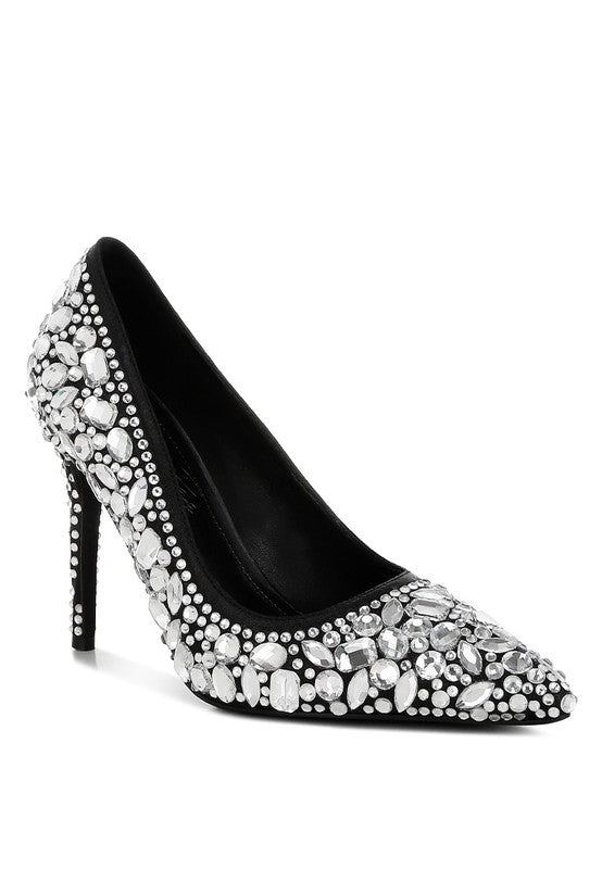 Iced Out Rhinestone Pumps - Undeniably LUXE
