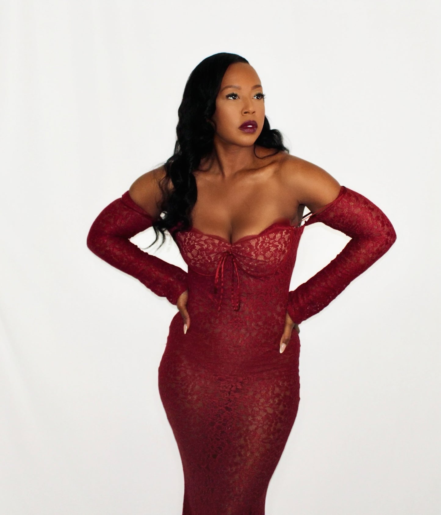 The Udaya Lace Sleeve Dress - Undeniably LUXE