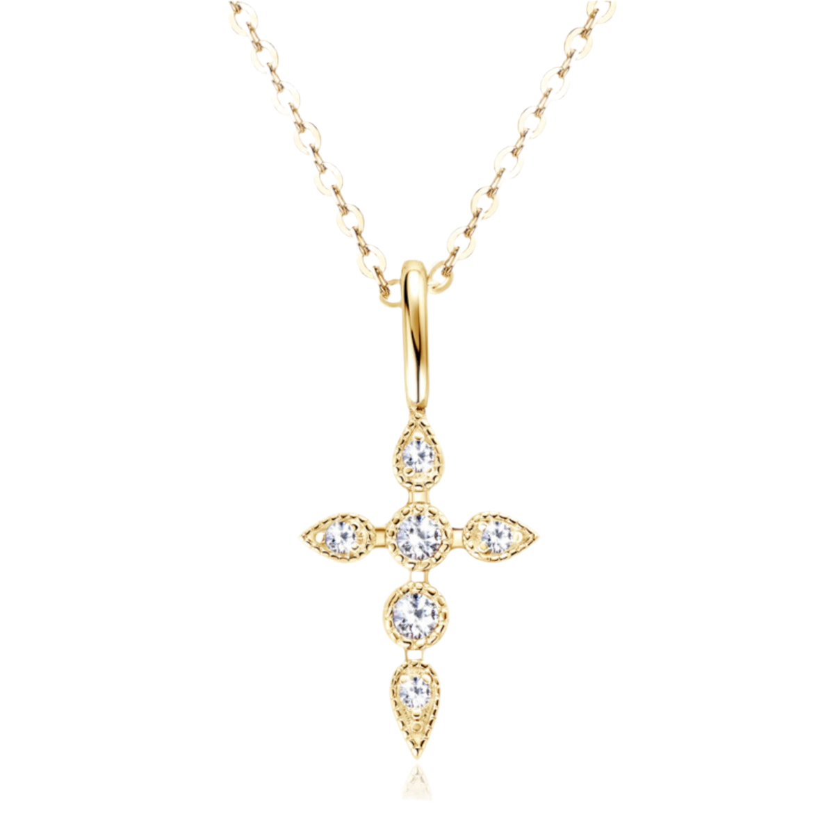 Sterling Silver Moissanite Cross Pendant Necklace - Undeniably LUXE