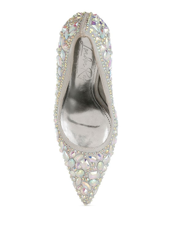 Iced Out Rhinestone Pumps - Undeniably LUXE
