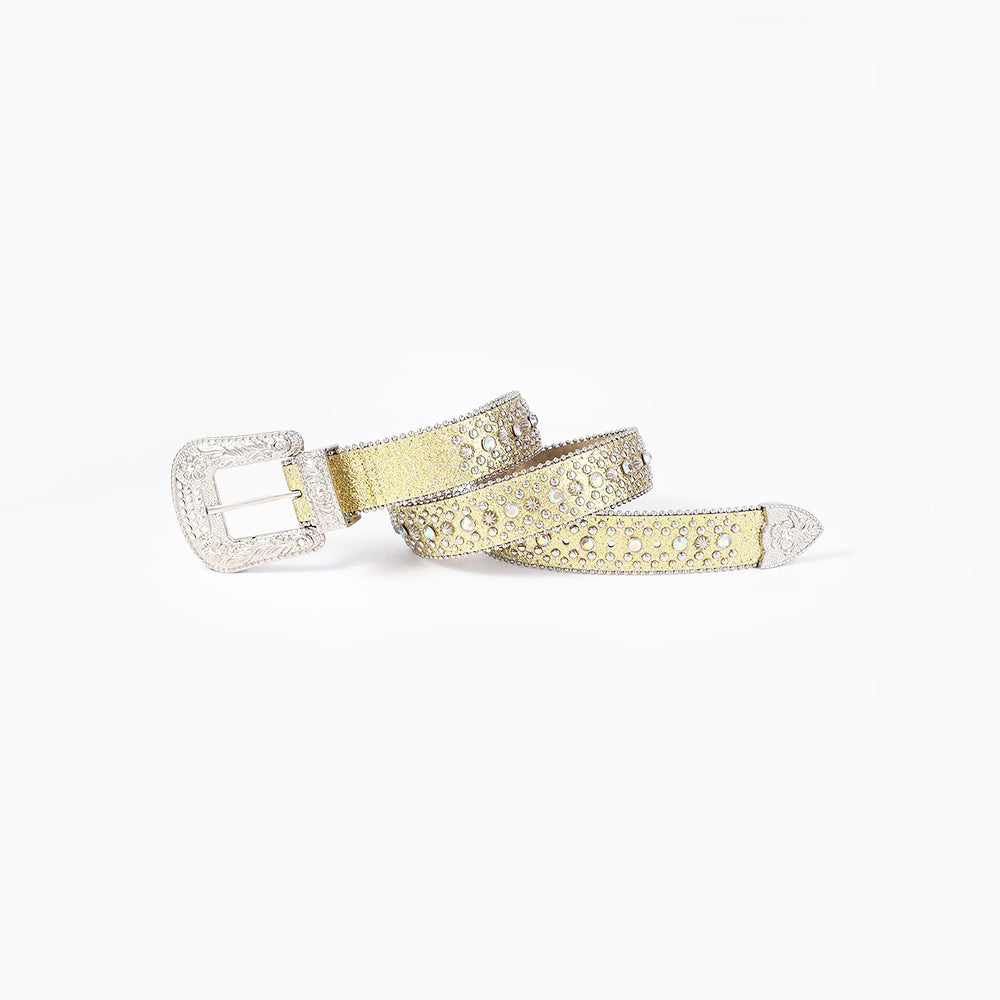 Rhinestone PU Leather Belt - Undeniably LUXE