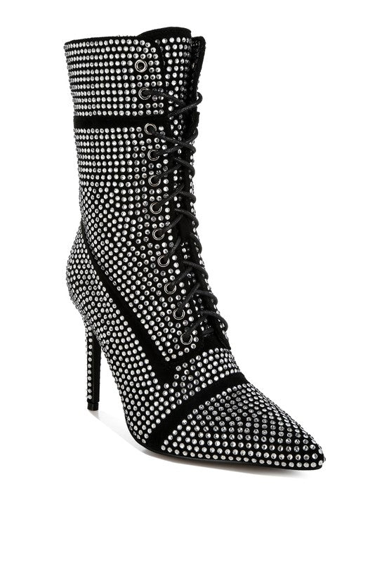 Bella Rhinestone Embellished Boots - Undeniably LUXE