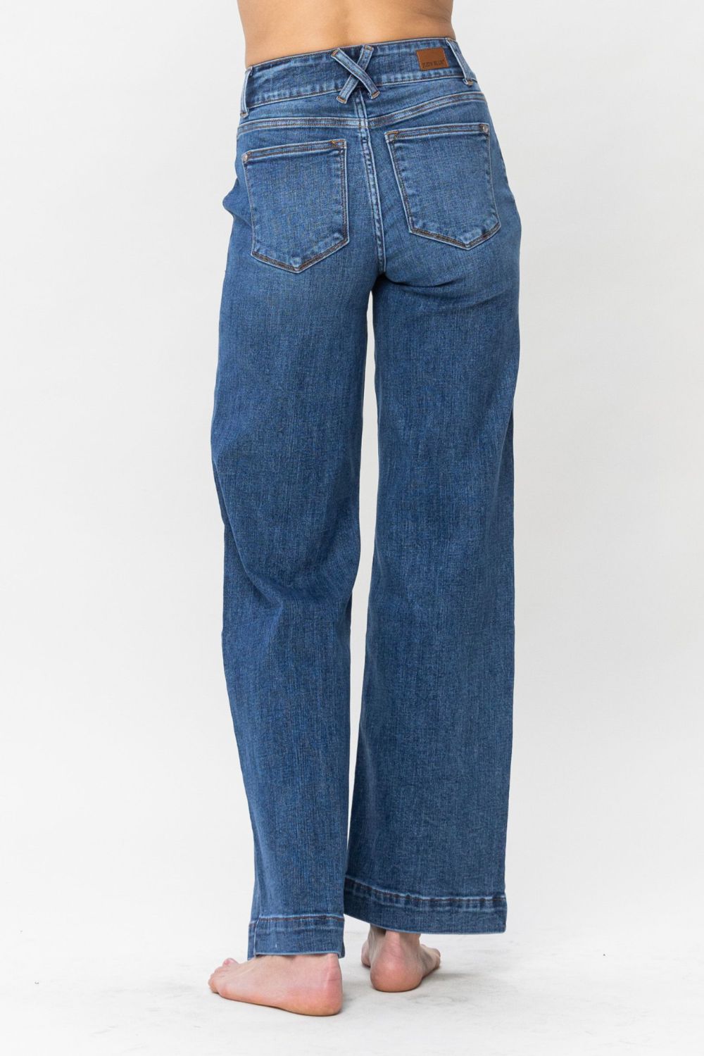 Judy Blue Full Size Double Button Wide Leg Jeans - Undeniably LUXE