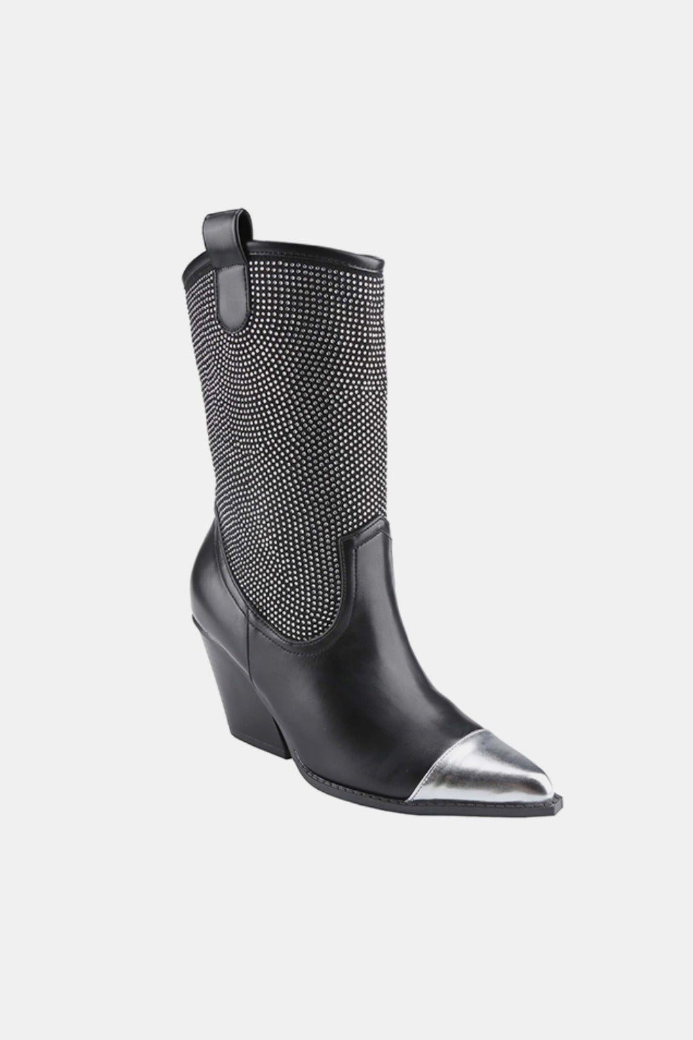 Weeboo Chunky Heel Rhinestone Western Cowboy Boots - Undeniably LUXE