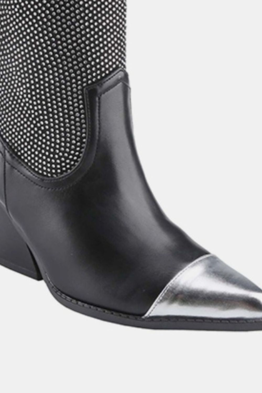 Weeboo Chunky Heel Rhinestone Western Cowboy Boots - Undeniably LUXE