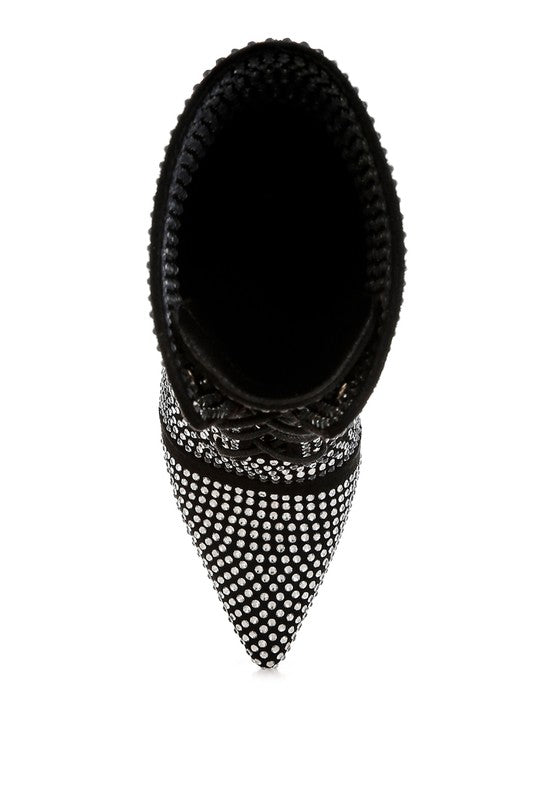 Bella Rhinestone Embellished Boots - Undeniably LUXE