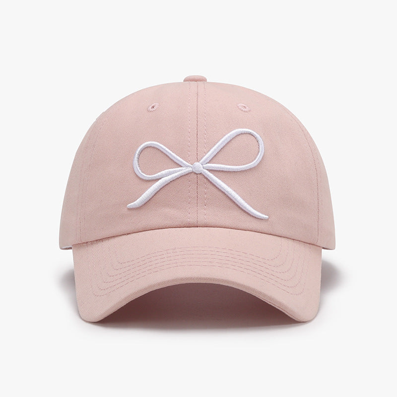 Bow Embroidered Cotton Baseball Cap - Undeniably LUXE