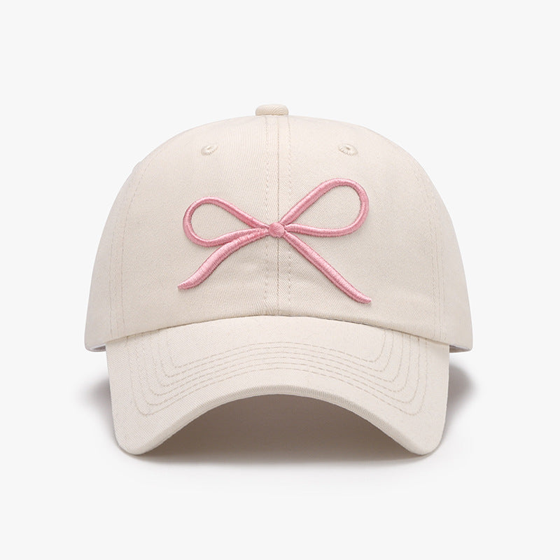Bow Embroidered Cotton Baseball Cap - Undeniably LUXE