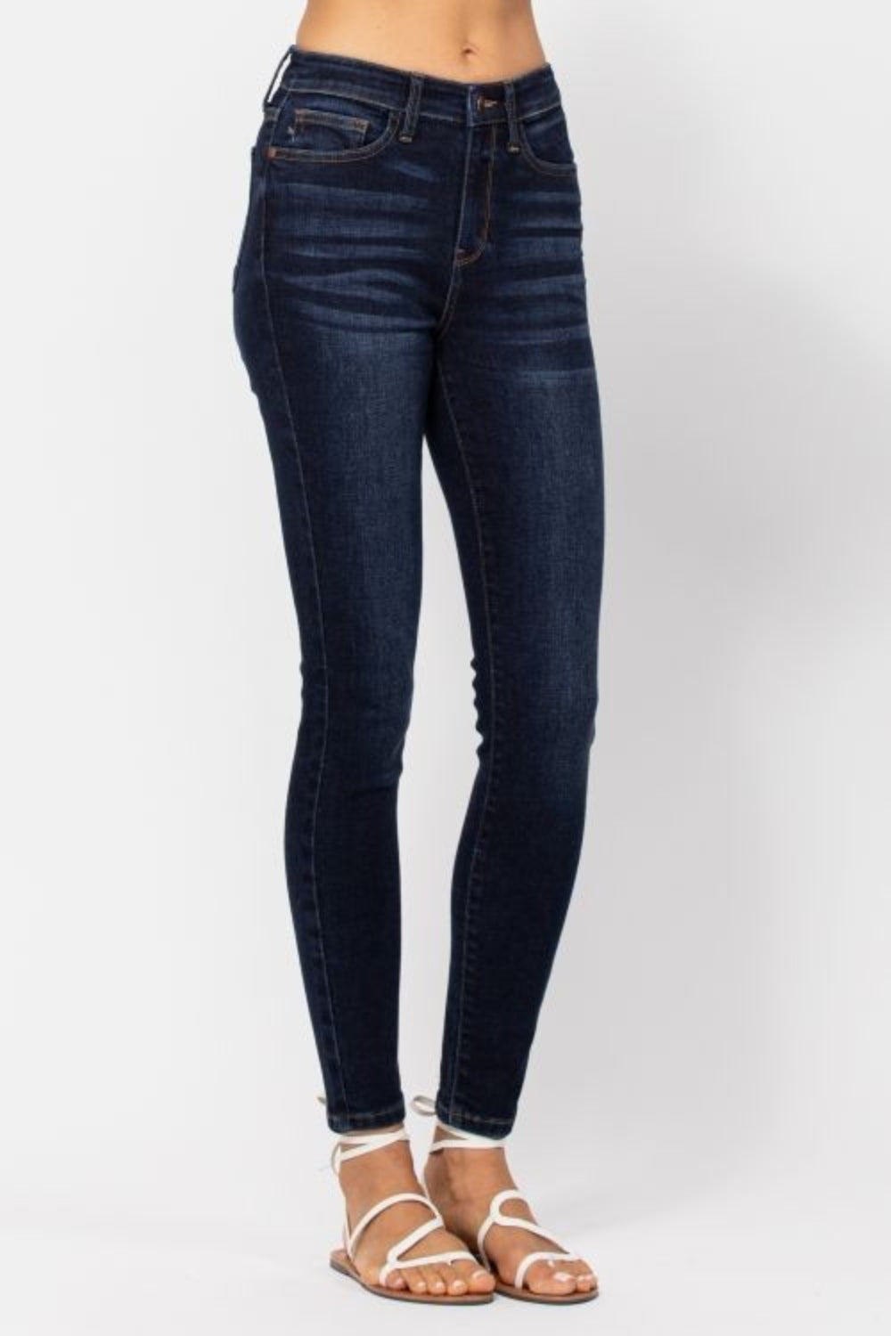 Judy Blue Full Size High Waist Handsand Skinny Jeans - Undeniably LUXE