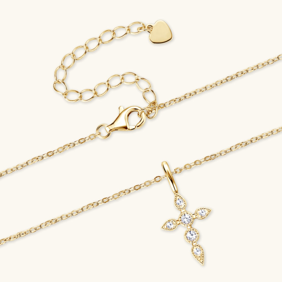 Sterling Silver Moissanite Cross Pendant Necklace - Undeniably LUXE