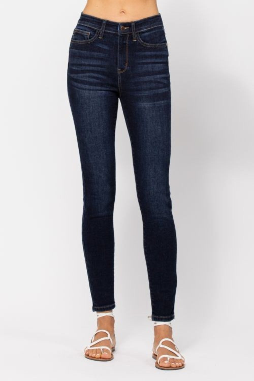 Judy Blue Full Size High Waist Handsand Skinny Jeans - Undeniably LUXE