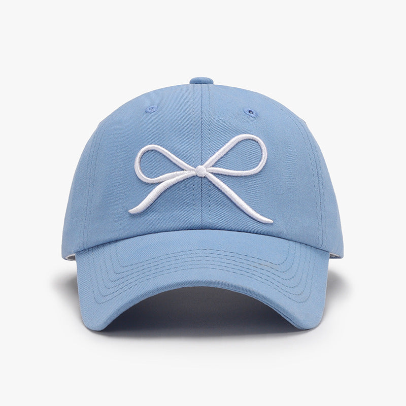 Bow Embroidered Cotton Baseball Cap - Undeniably LUXE