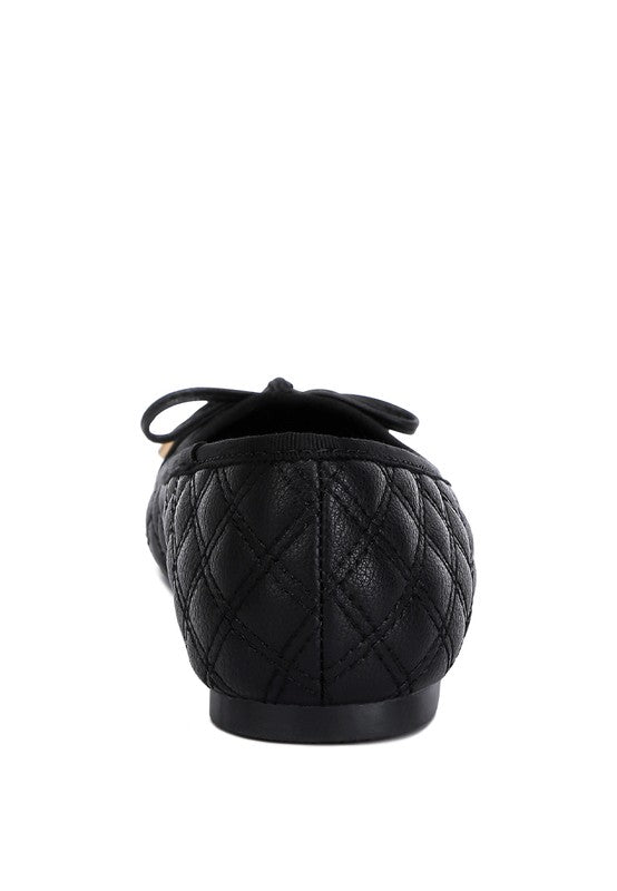 Naoki Quilted Faux Leather Ballerinas - Undeniably LUXE