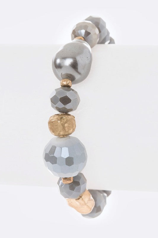 Crystal Mix Beads Stretch Bracelet - Undeniably LUXE