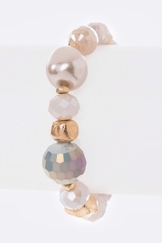 Crystal Mix Beads Stretch Bracelet - Undeniably LUXE