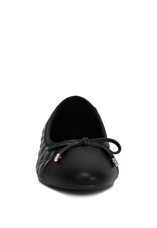 Naoki Quilted Faux Leather Ballerinas - Undeniably LUXE