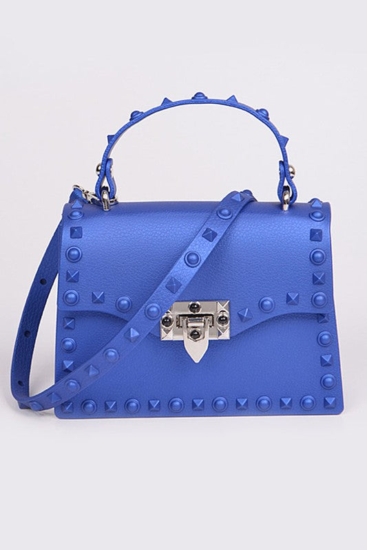 Tonal Studded Top Handle Swing Bag - Undeniably LUXE