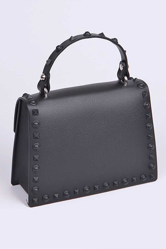 Tonal Studded Top Handle Swing Bag - Undeniably LUXE