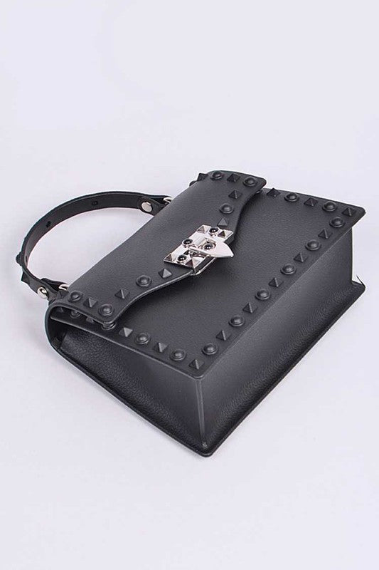 Tonal Studded Top Handle Swing Bag - Undeniably LUXE