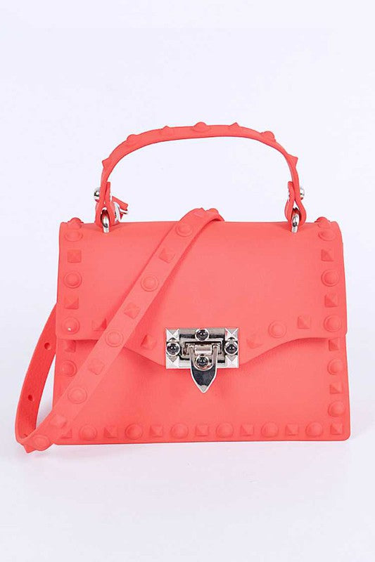 Tonal Studded Top Handle Swing Bag - Undeniably LUXE