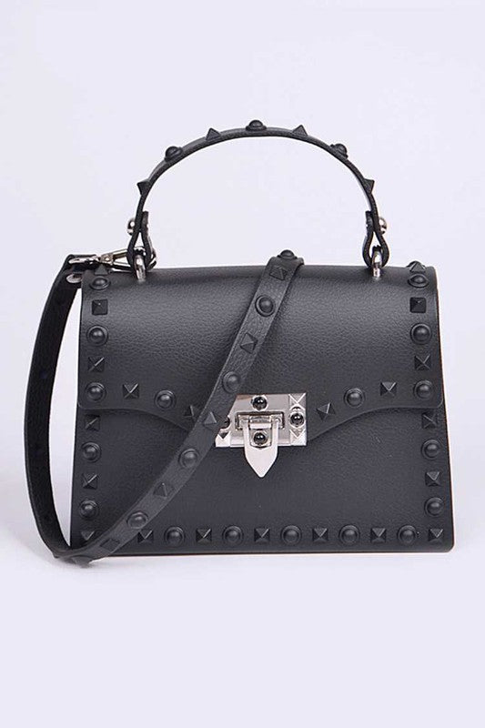 Tonal Studded Top Handle Swing Bag - Undeniably LUXE