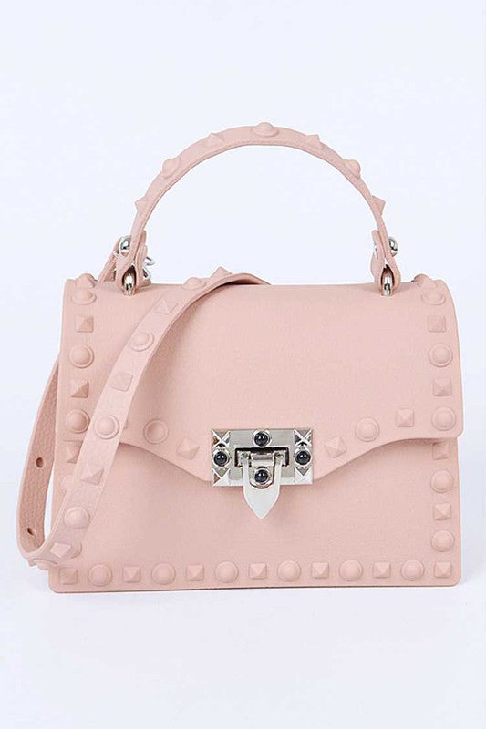 Tonal Studded Top Handle Swing Bag - Undeniably LUXE