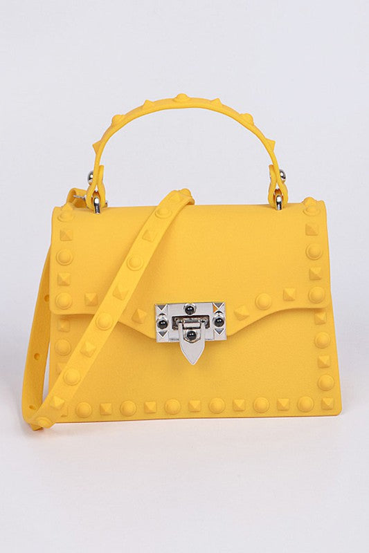 Tonal Studded Top Handle Swing Bag - Undeniably LUXE