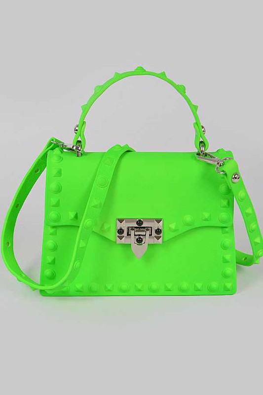 Tonal Studded Top Handle Swing Bag - Undeniably LUXE