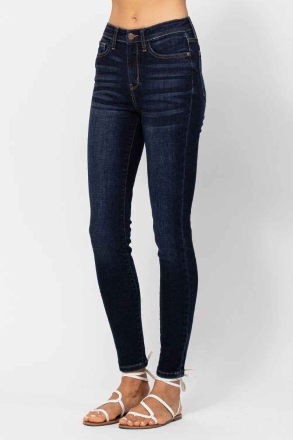 Judy Blue Full Size High Waist Handsand Skinny Jeans - Undeniably LUXE