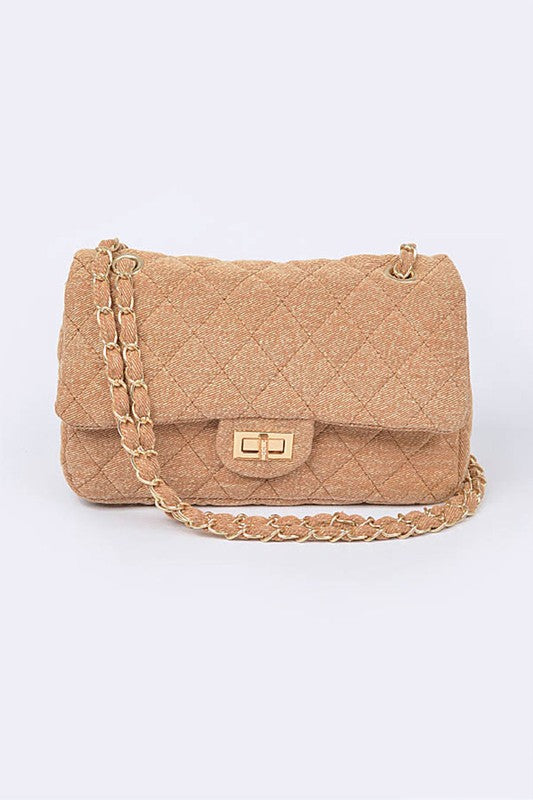 Denim Quilted Convertible Shoulder Bag - Undeniably LUXE