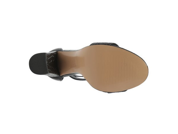 FELICITY Zip Up Croc Textured Sandals - Undeniably LUXE