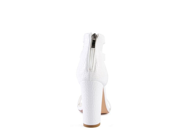 FELICITY Zip Up Croc Textured Sandals - Undeniably LUXE