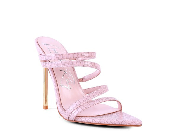 NEW AFFAIR Croc Metal High Heeled Sandals - Undeniably LUXE