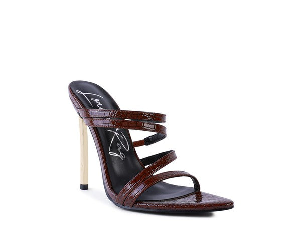 NEW AFFAIR Croc Metal High Heeled Sandals - Undeniably LUXE