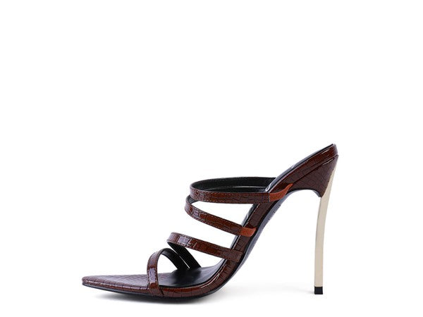 NEW AFFAIR Croc Metal High Heeled Sandals - Undeniably LUXE