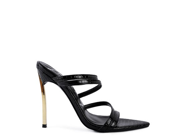 NEW AFFAIR Croc Metal High Heeled Sandals - Undeniably LUXE