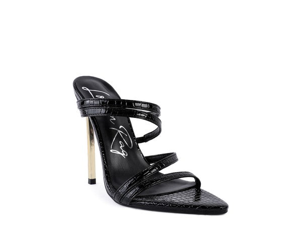 NEW AFFAIR Croc Metal High Heeled Sandals - Undeniably LUXE