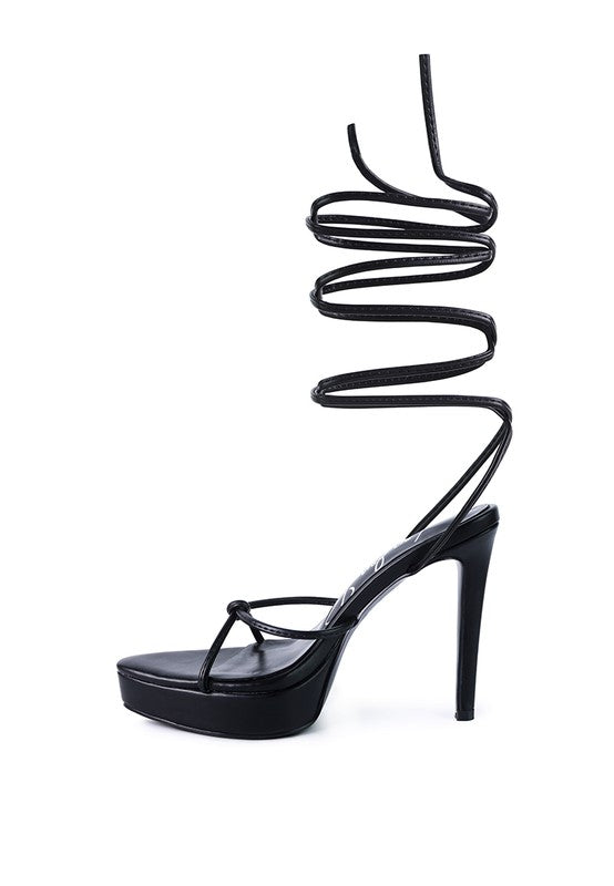 BONDAGE HIGH HEEL LACE UP SANDALS - Undeniably LUXE