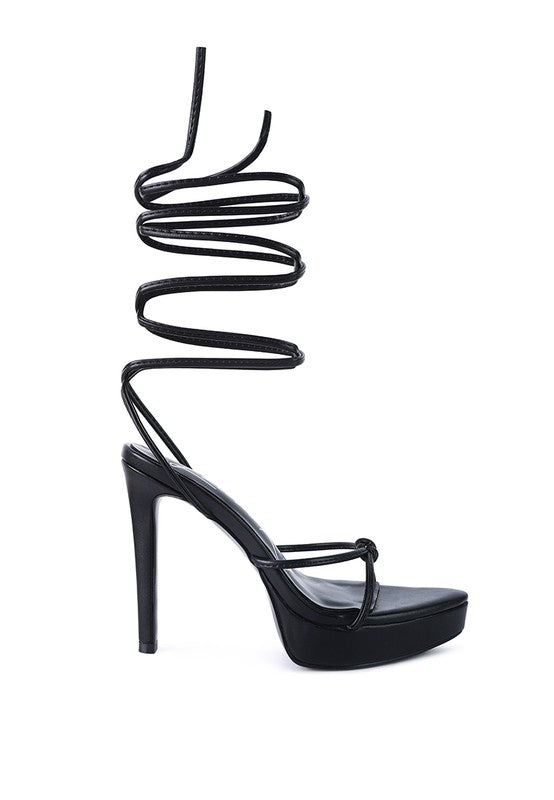 BONDAGE HIGH HEEL LACE UP SANDALS - Undeniably LUXE