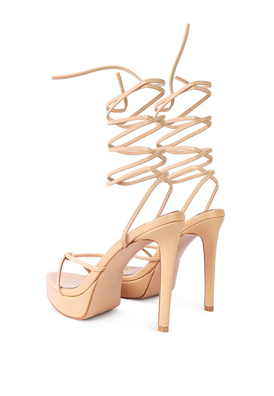 BONDAGE HIGH HEEL LACE UP SANDALS - Undeniably LUXE