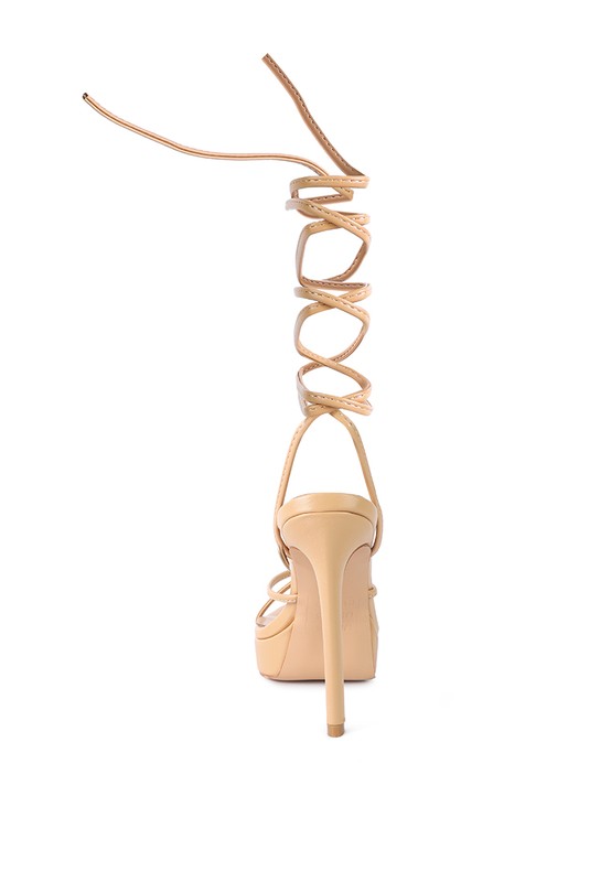 BONDAGE HIGH HEEL LACE UP SANDALS - Undeniably LUXE