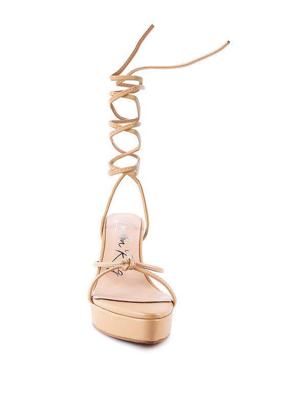 BONDAGE HIGH HEEL LACE UP SANDALS - Undeniably LUXE