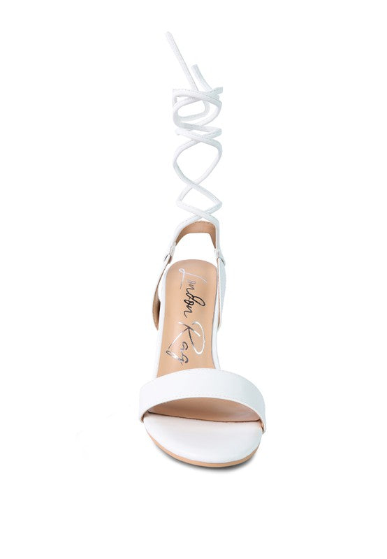 SHEENY CLEAR STILETTO LACE UP SANDAL - Undeniably LUXE