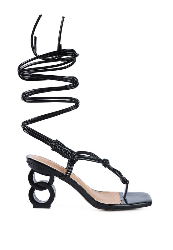 CASSINO THONG LACE UP CHAIN HEEL SANDAL - Undeniably LUXE