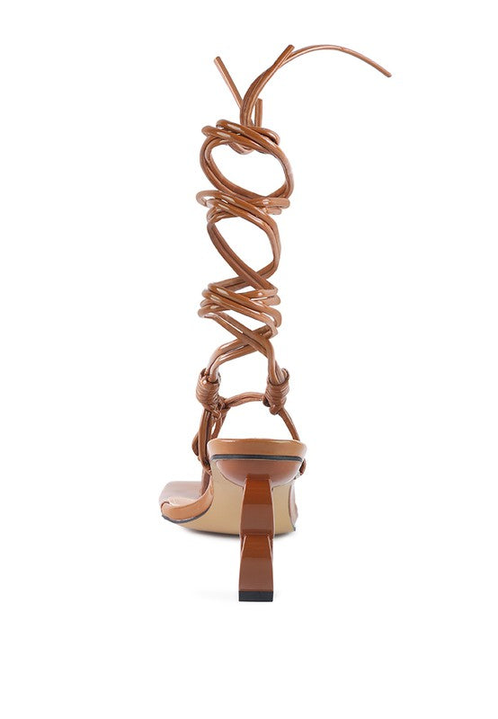 CASSINO THONG LACE UP CHAIN HEEL SANDAL - Undeniably LUXE