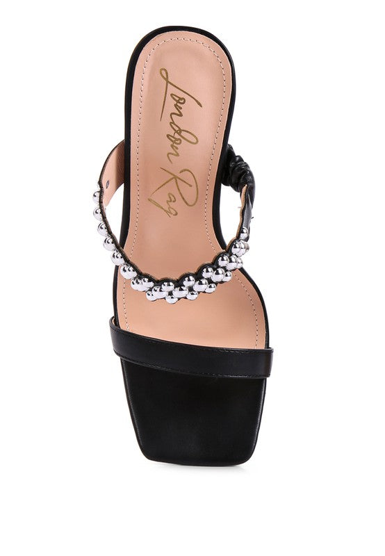 Bandy Stieletto Heel Metal Stud Sandals - Undeniably LUXE