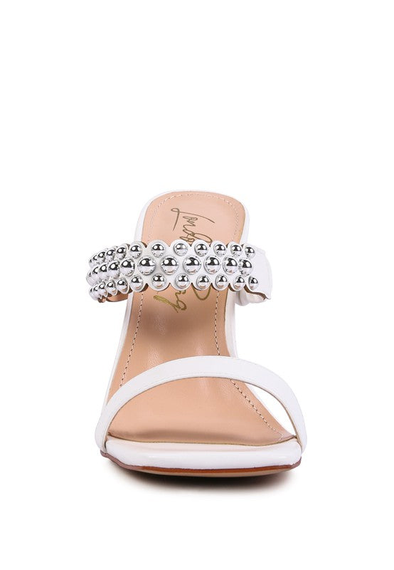 Bandy Stieletto Heel Metal Stud Sandals - Undeniably LUXE