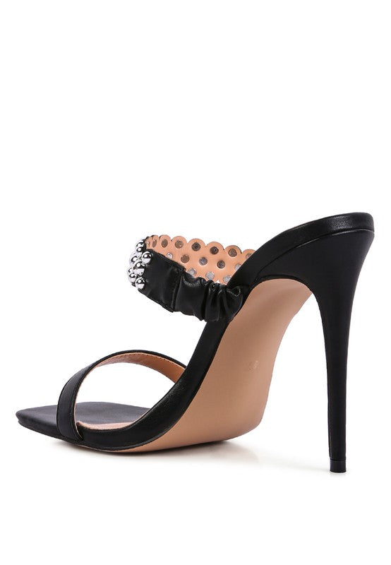 Bandy Stieletto Heel Metal Stud Sandals - Undeniably LUXE