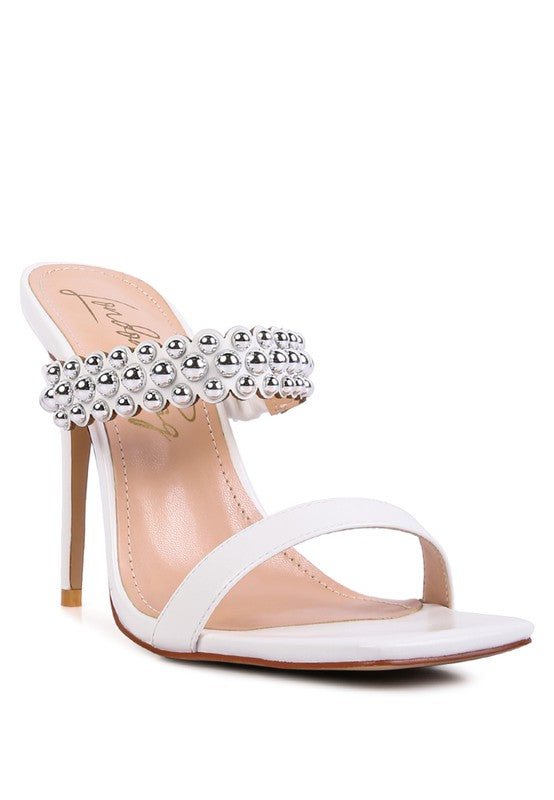 Bandy Stieletto Heel Metal Stud Sandals - Undeniably LUXE